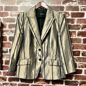 Tuzzi Metallic Silver Striped Blazer